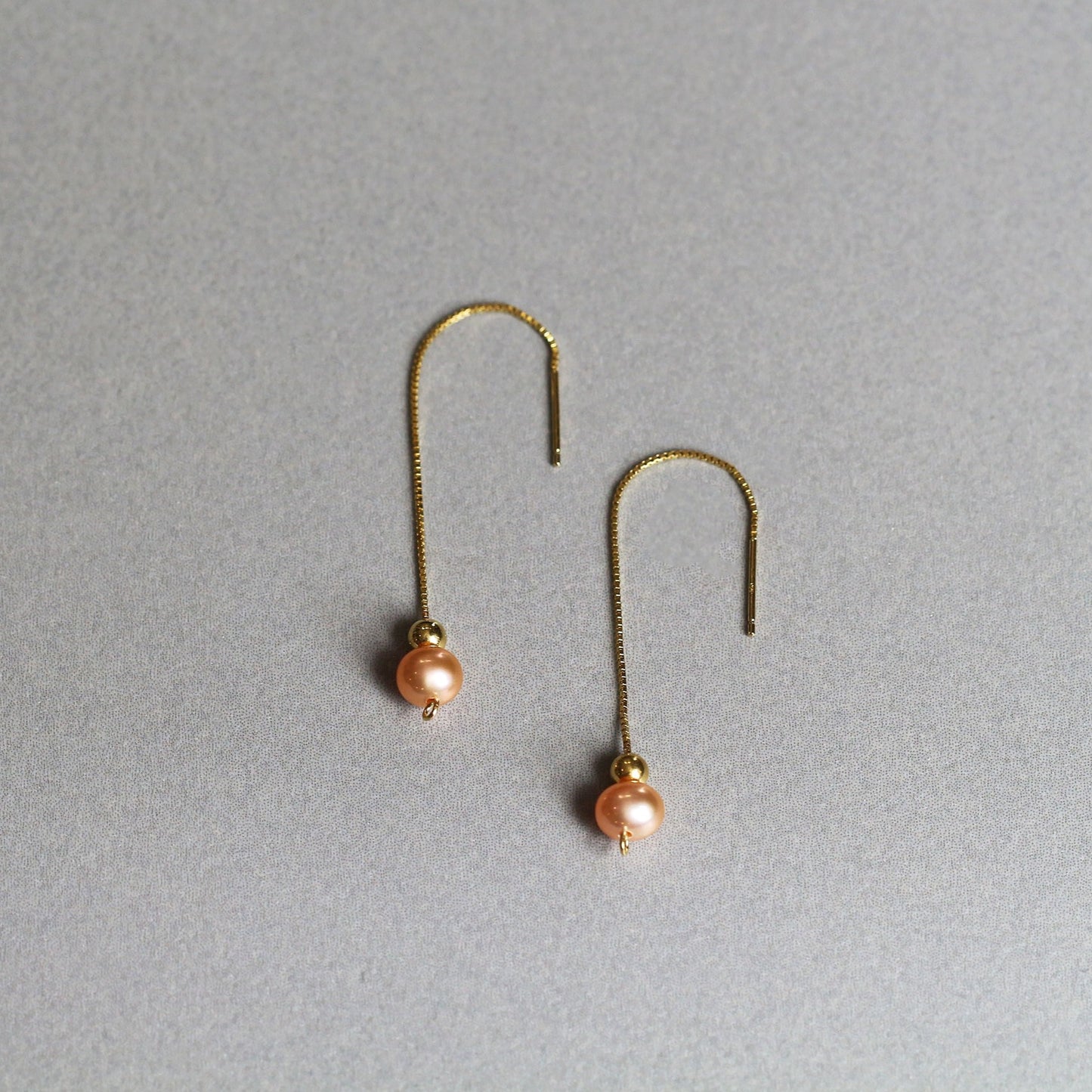 Midsummer Night's Pearl Collection: Desdemona Earrings - Peach Pearl Drop Earrings - Neil Rayment Goldsmiths