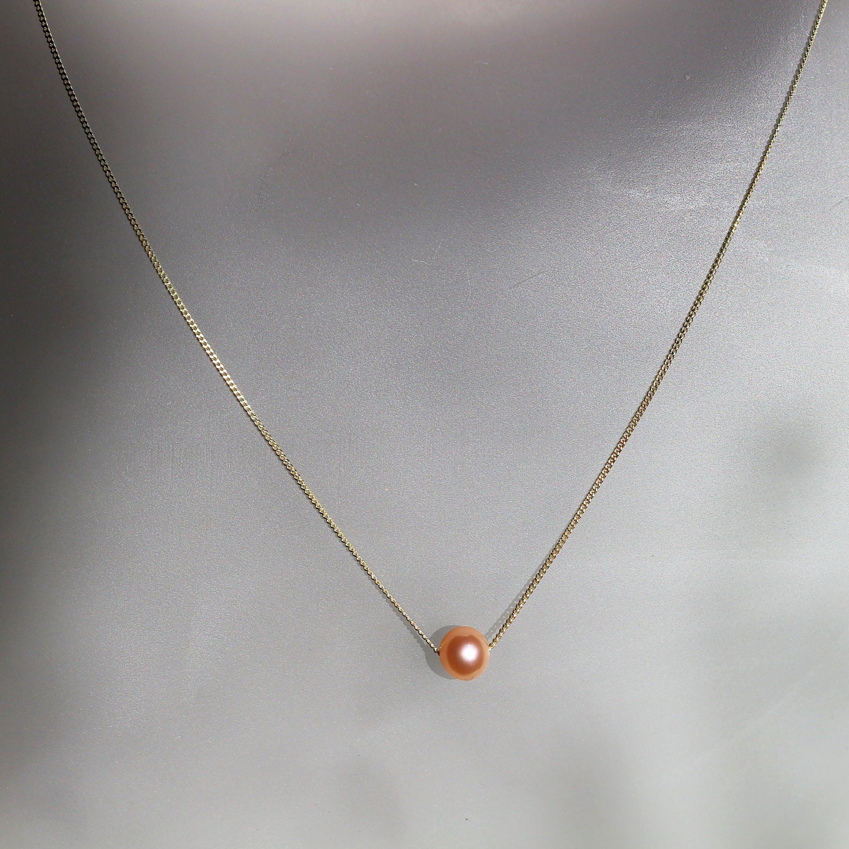 Midsummer Night's Pearl Collection: Desdemona Pendant - Ethereal Peach Pearl Pendant - Neil Rayment Goldsmiths