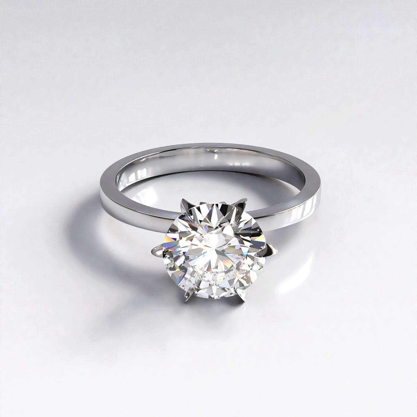 Sophie: Platinum Six Claw 2ct Round Diamond Engagement Ring