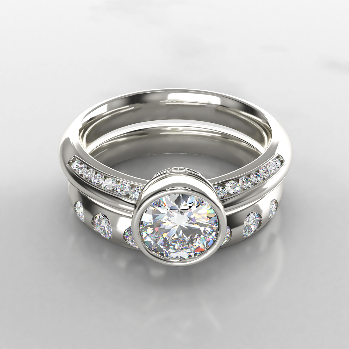 Elsbeth: 18ct White Gold Diamond Set Wedding Ring