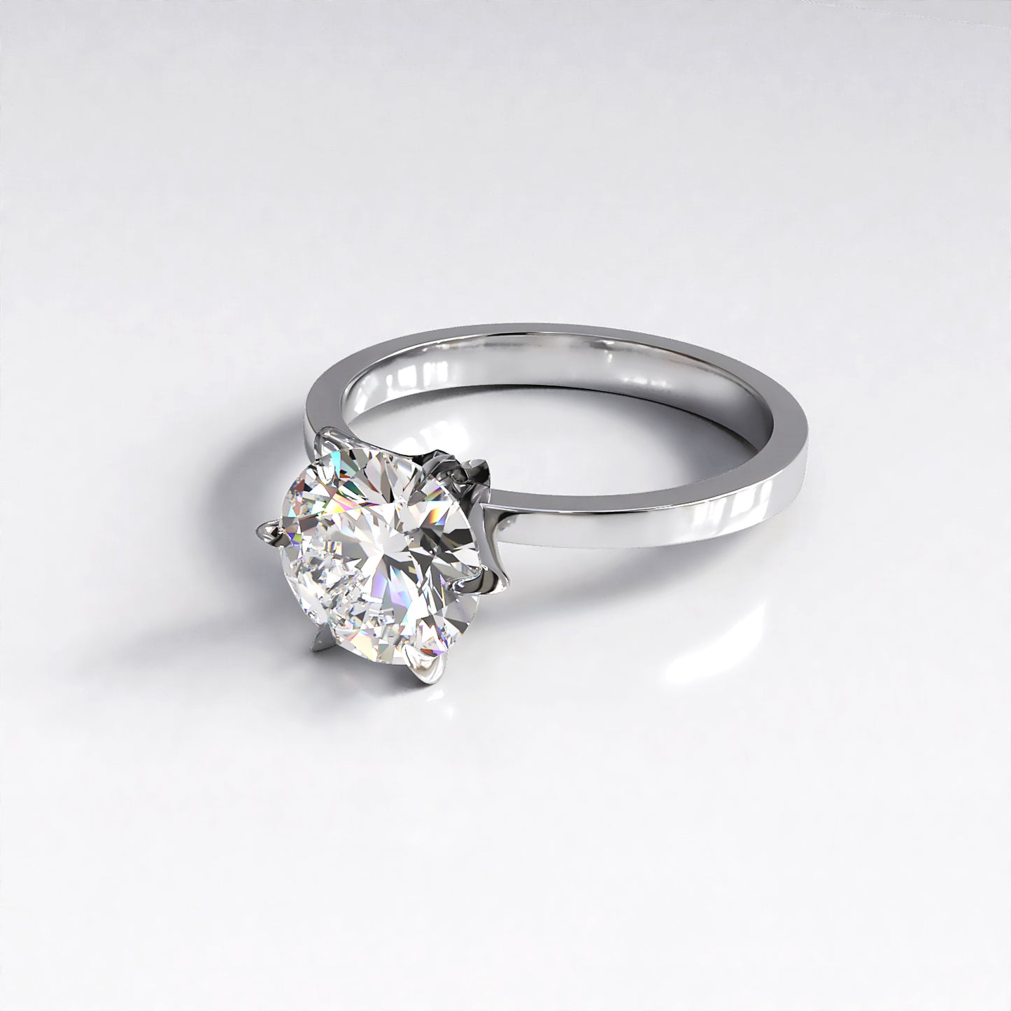 Sophie: Platinum Six Claw 2ct Round Diamond Engagement Ring