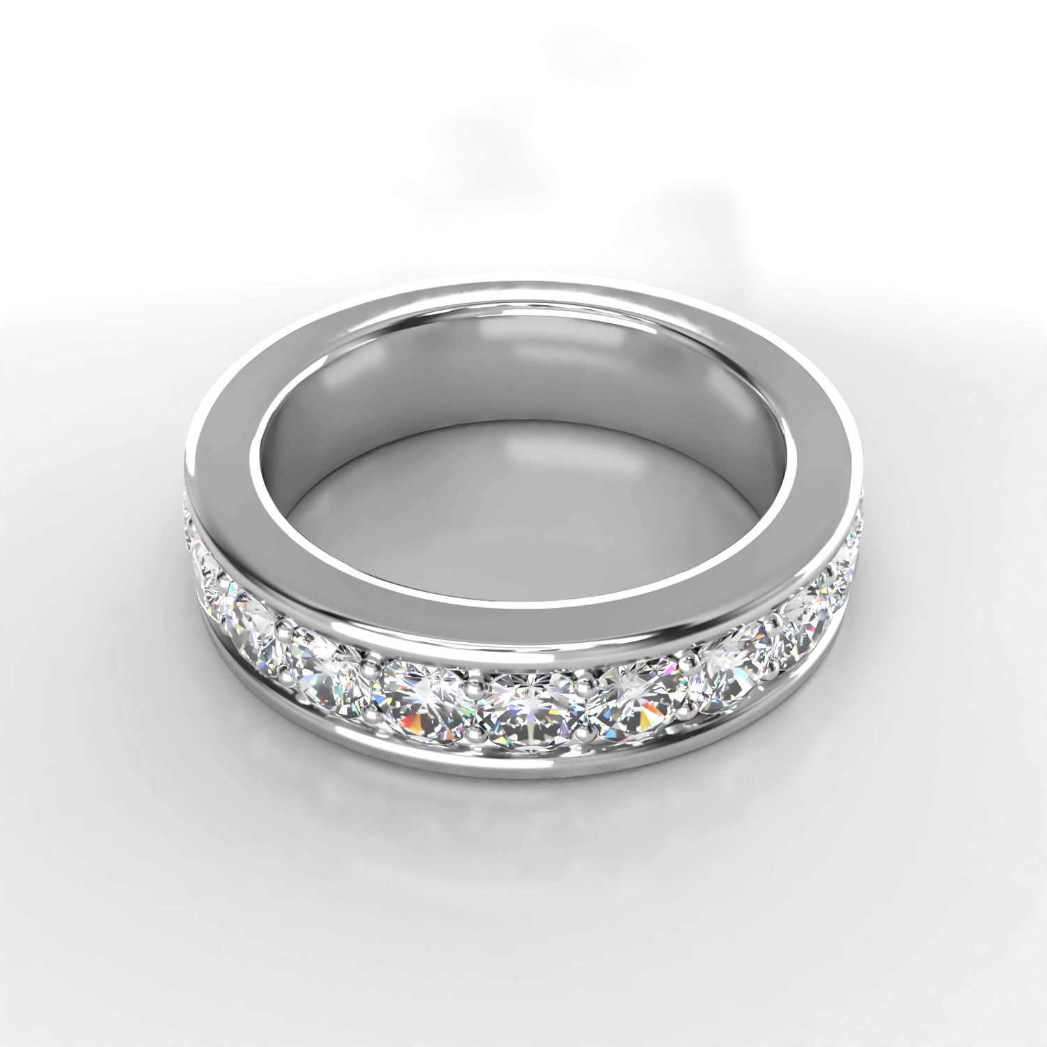 Serene: 18ct White Gold Channel Set Diamond Wedding Band - Neil Rayment Goldsmiths