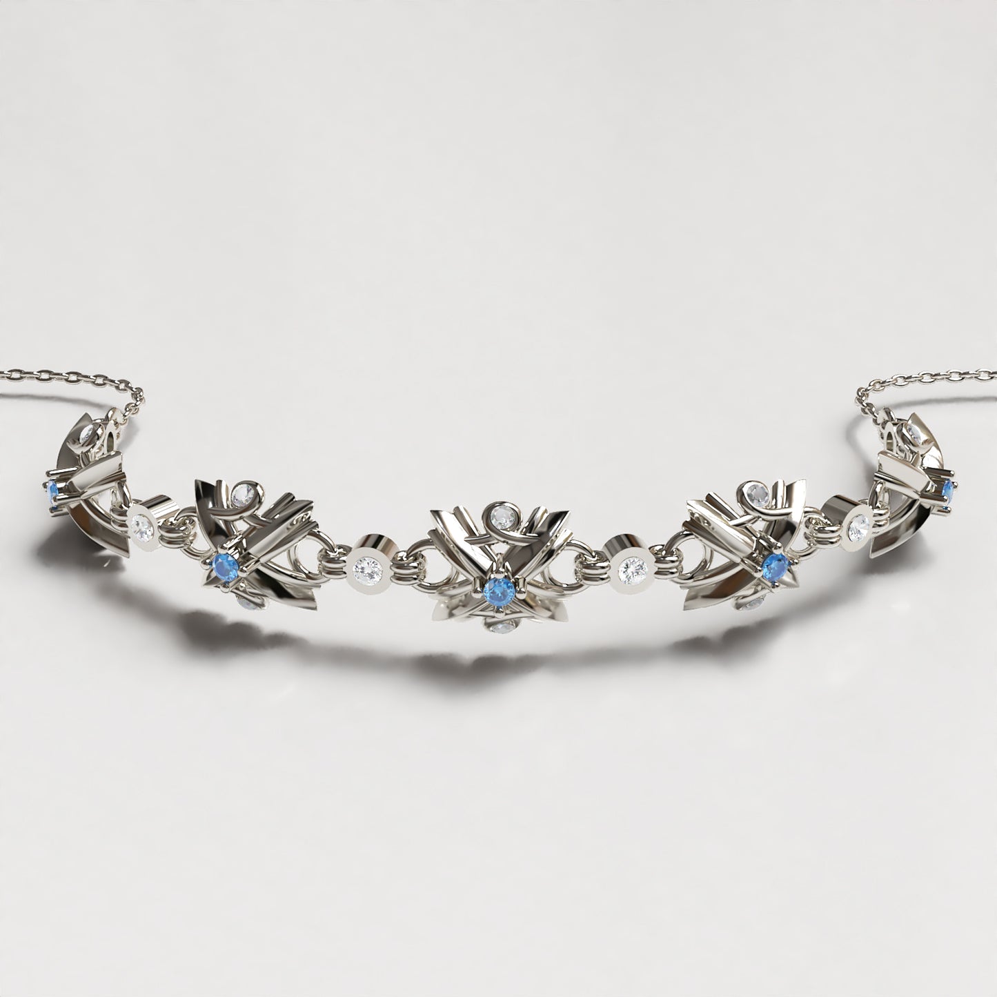 Eternal Adorn: 18ct White Gold Diamond Cluster Bracelet