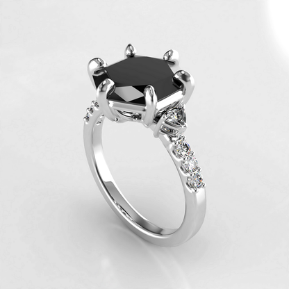 Midnight: Black Web Cut Diamond Engagement Ring - Neil Rayment Goldsmiths