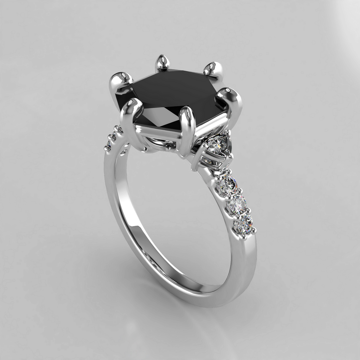 Midnight: Black Web Cut Diamond Engagement Ring - Neil Rayment Goldsmiths