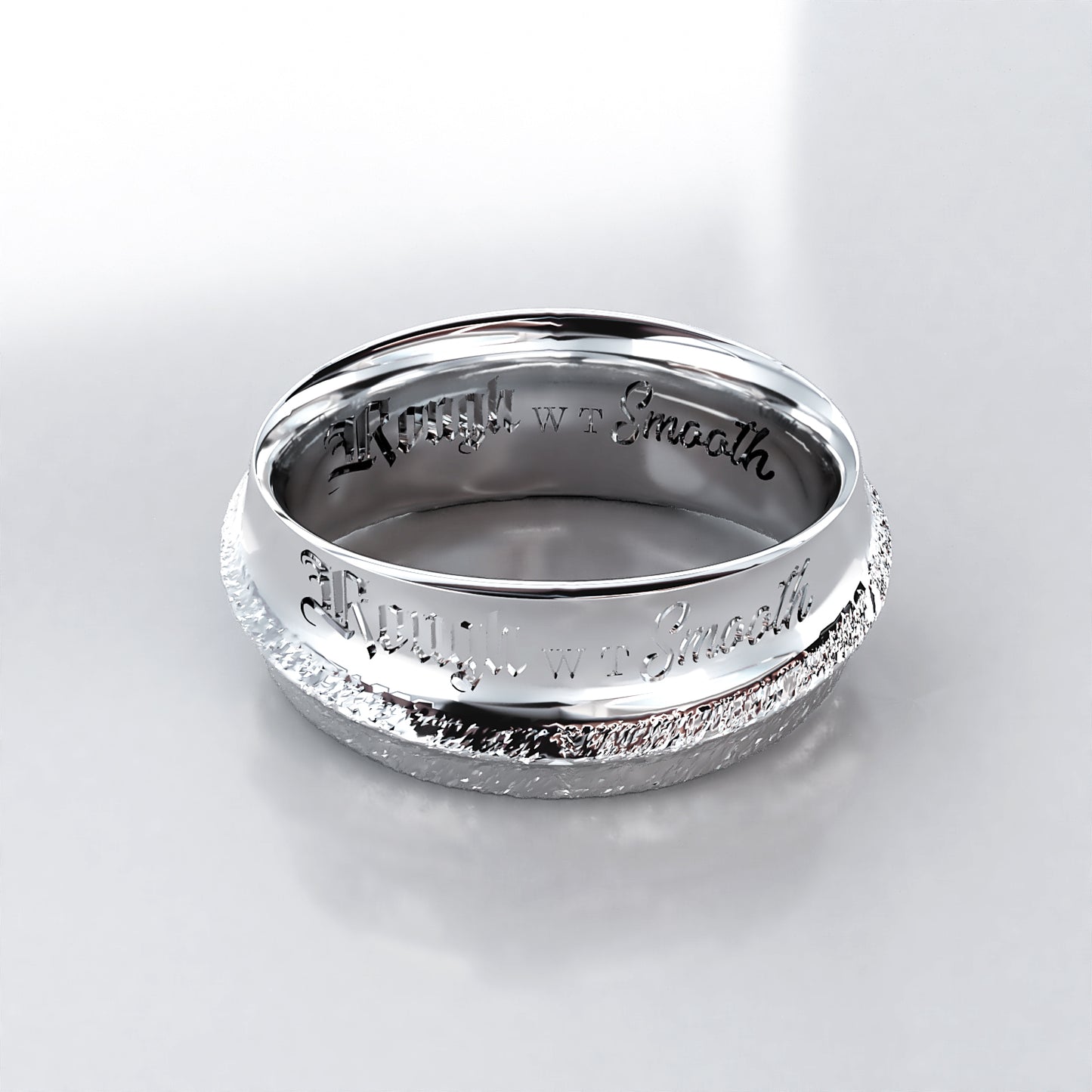 Rough with the Smooth: Men's Two Textured Sterling Silver Wedding Ring