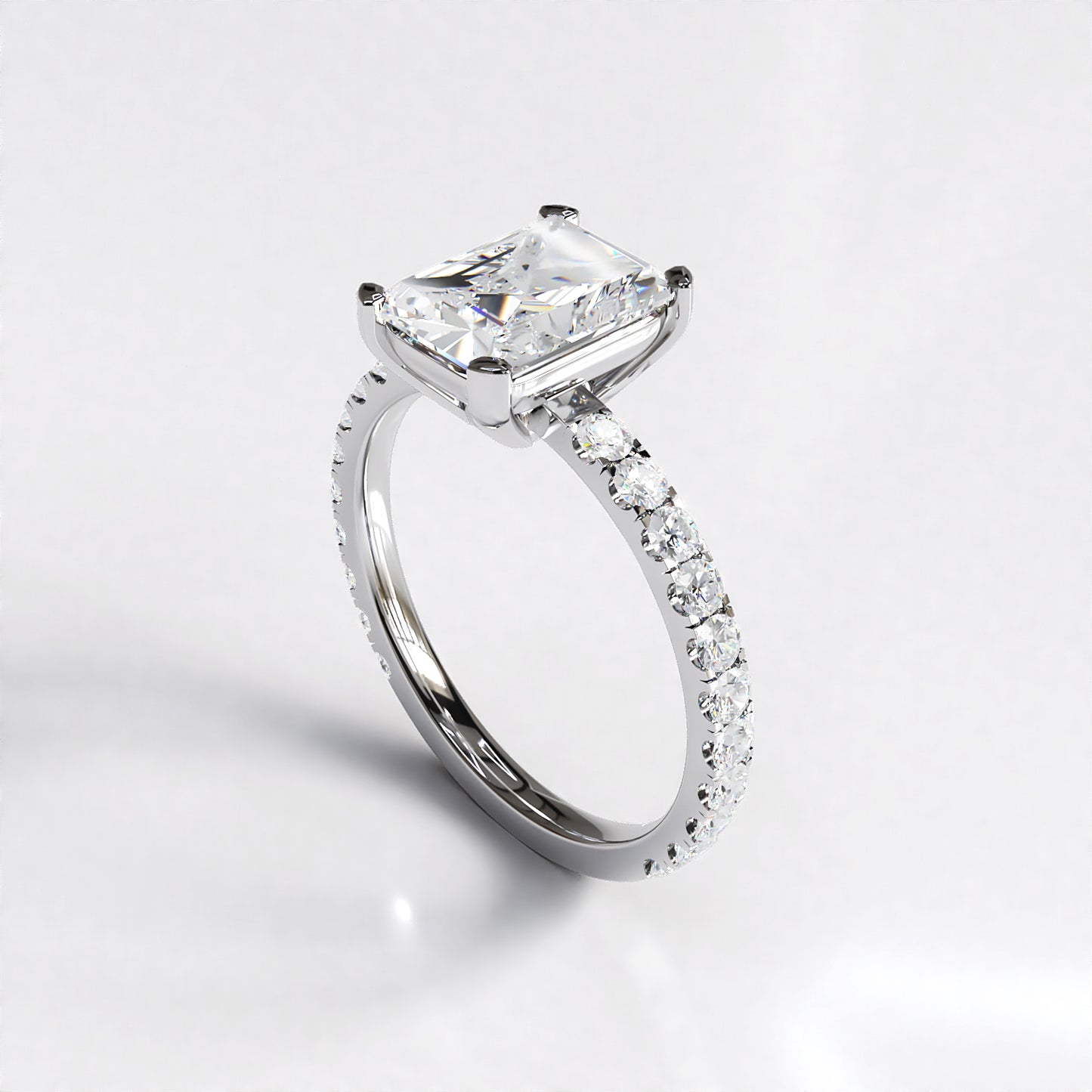Prime: Platinum Emerald Cut Diamond Engagement Ring