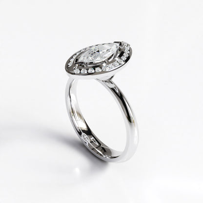 Ethereal: 1ct Marquise Diamond Engagement Ring in 18ct White Gold