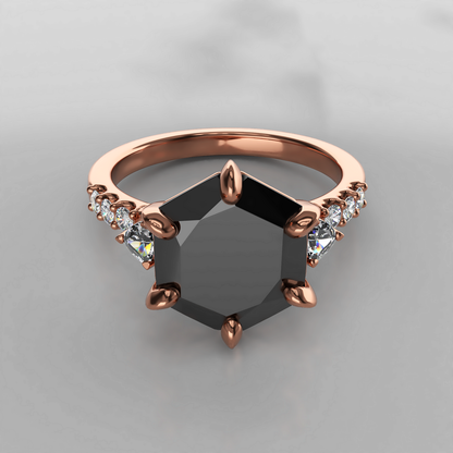 Midnight: Black Web Cut Diamond Engagement Ring - Neil Rayment Goldsmiths