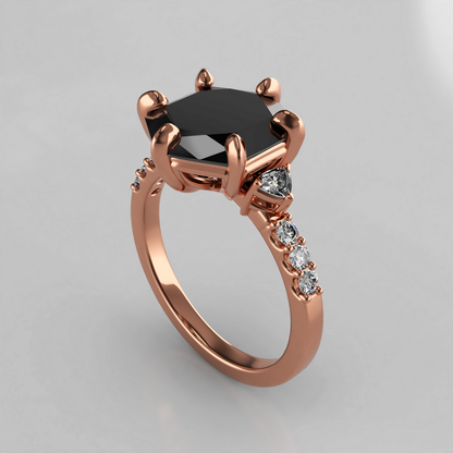 Midnight: Black Web Cut Diamond Engagement Ring - Neil Rayment Goldsmiths