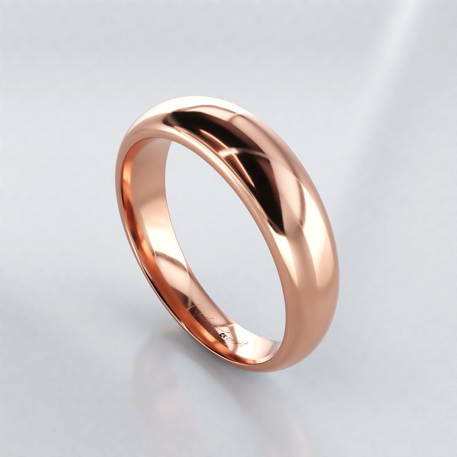 Men's white and hot sale rose gold wedding band