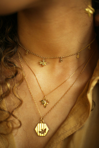 Bee Alive: 18ct Yellow Gold Plated Bee Choker