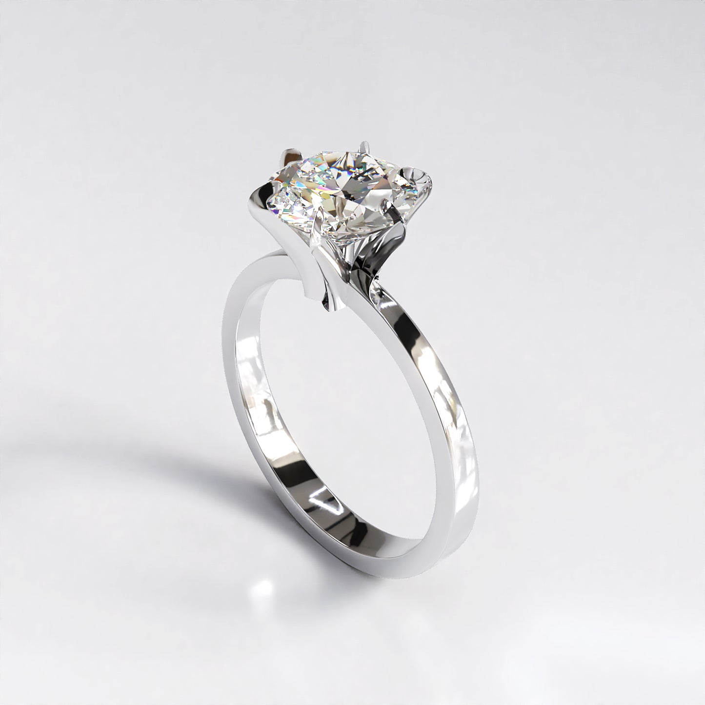 Sophie: Platinum Six Claw 2ct Round Diamond Engagement Ring