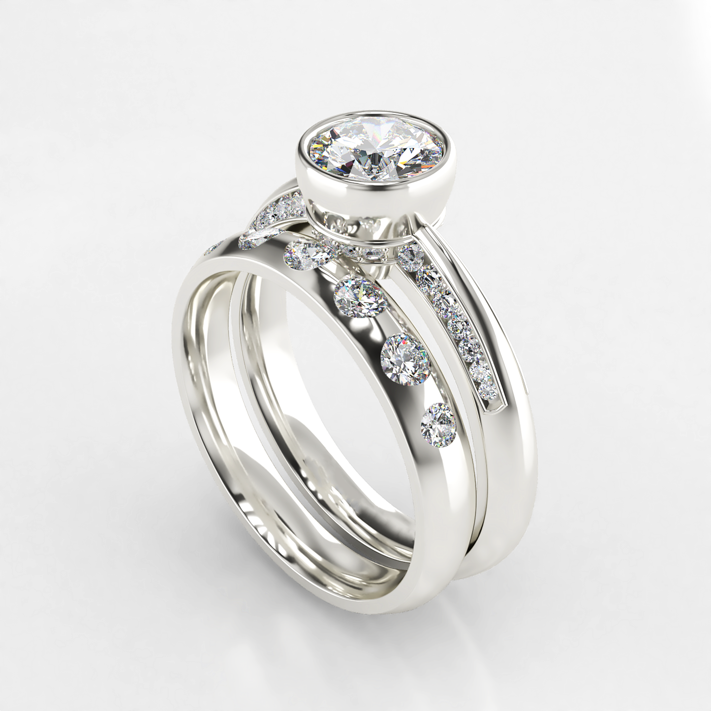 Elsbeth: 18ct White Gold Diamond Set Wedding Ring
