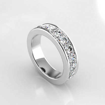 Serene: 18ct White Gold Channel Set Diamond Wedding Band - Neil Rayment Goldsmiths