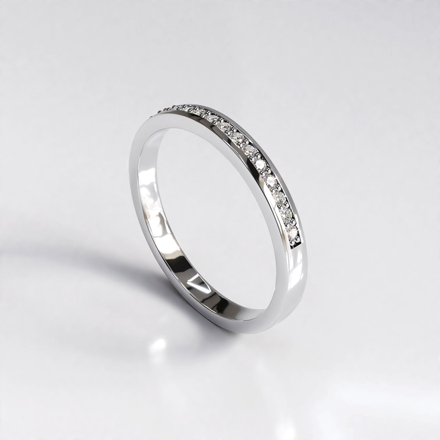 Sophie: Platinum Diamond Channel Set Fitted Wedding Ring