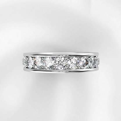 Serene: 18ct White Gold Channel Set Diamond Wedding Band - Neil Rayment Goldsmiths