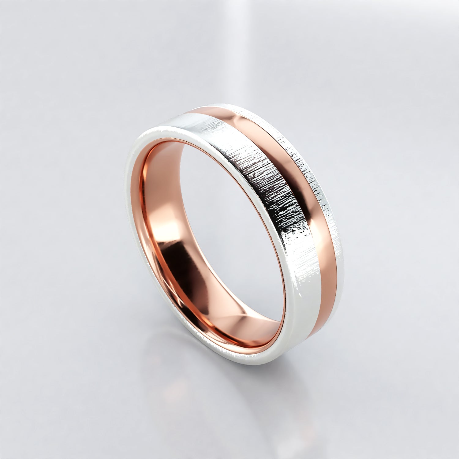 Two tone mens hot sale wedding band