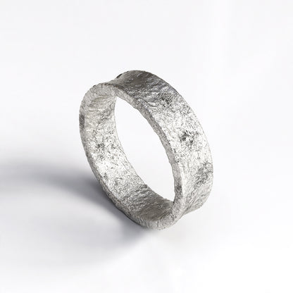 Ripple: Platinum Textured Men's Wedding Ring