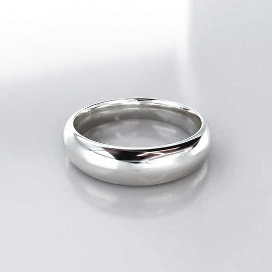 Tapered Men's Wedding Ring in 18ct White Gold