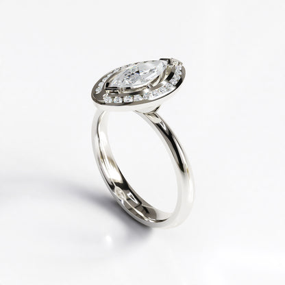 Ethereal: 1ct Marquise Diamond Engagement Ring in 18ct White Gold