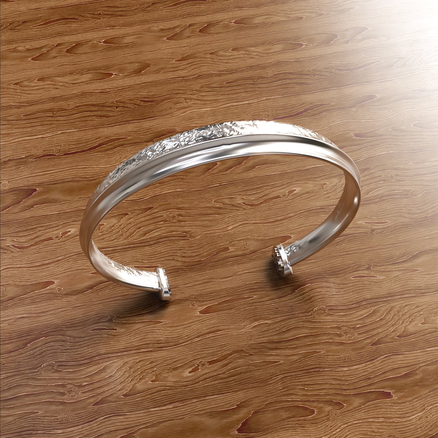 Rough with the Smooth: Men's Sterling Silver Bracelet