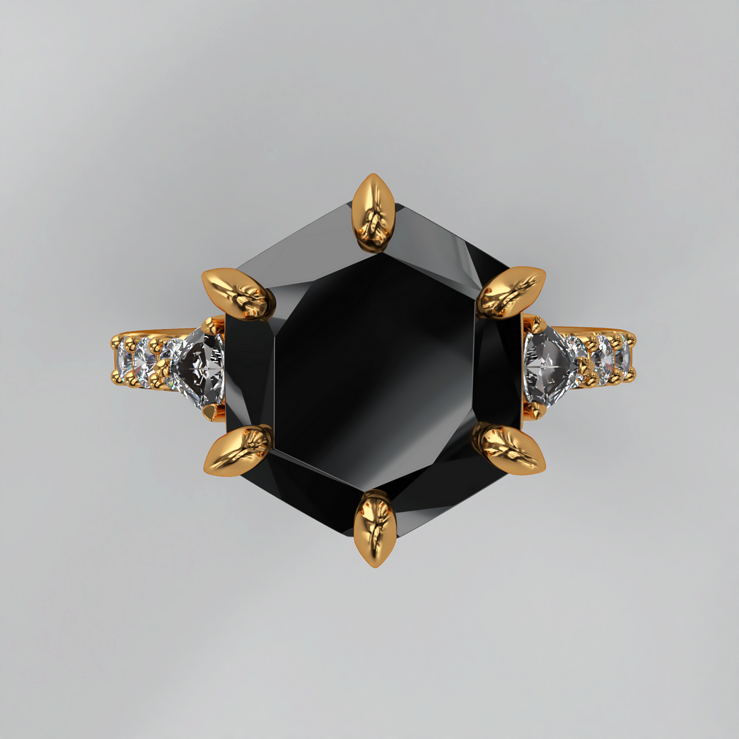 Midnight: Black Web Cut Diamond Engagement Ring - Neil Rayment Goldsmiths