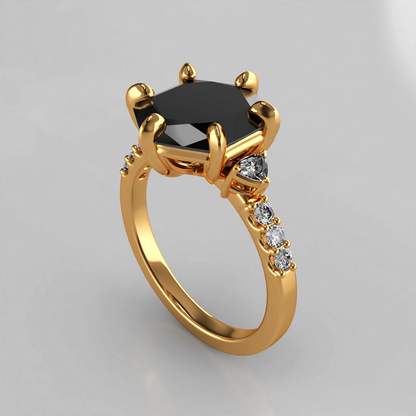 Midnight: Black Web Cut Diamond Engagement Ring - Neil Rayment Goldsmiths