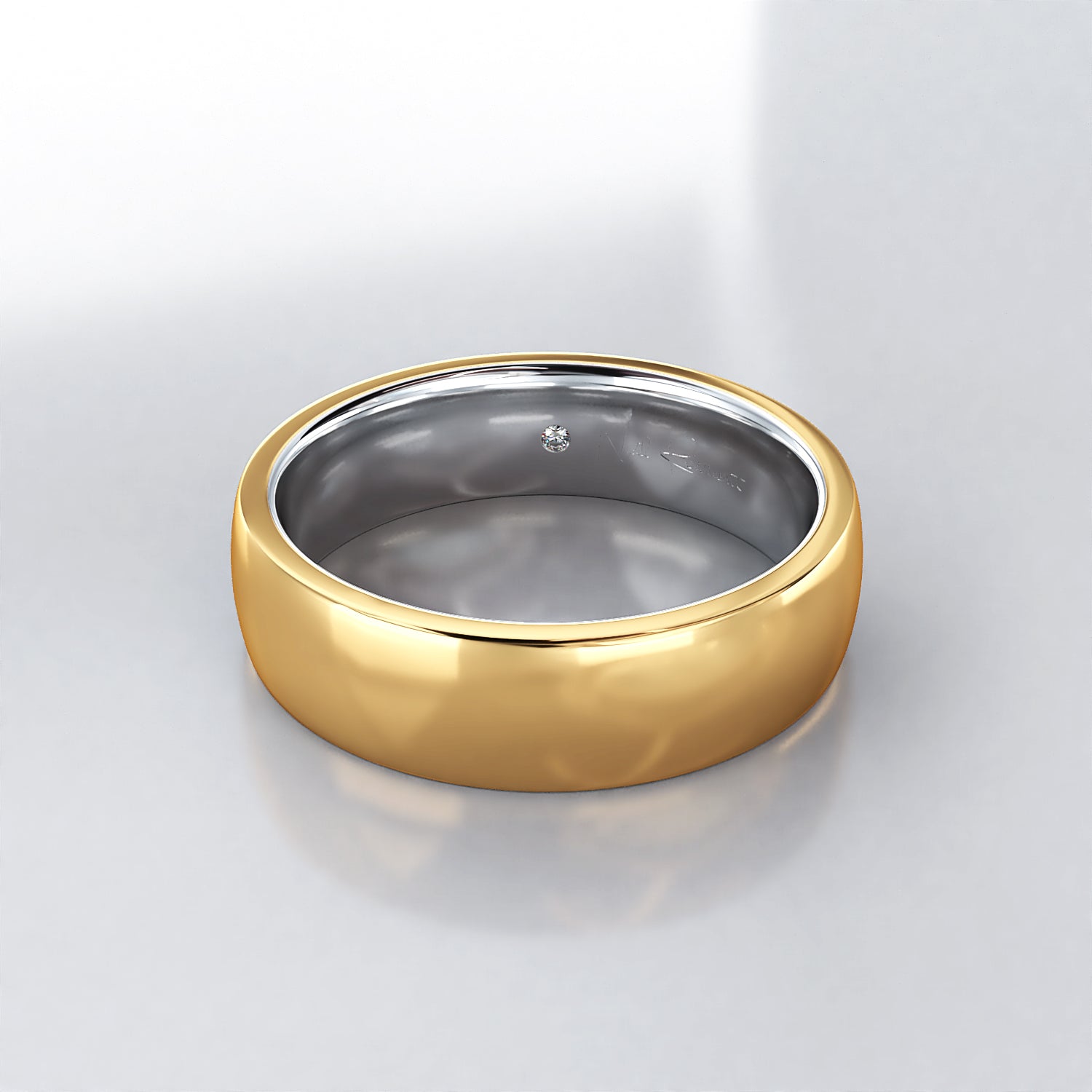 Men's white and clearance yellow gold wedding bands