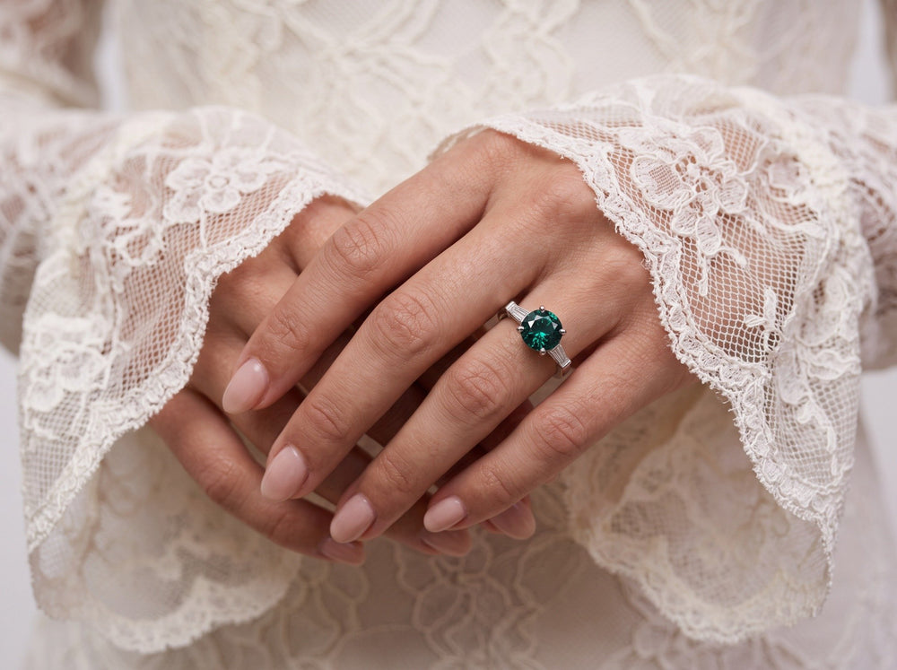 Bespoke ring shown worn