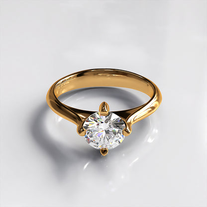 Helen: 18ct Yellow Gold Four Claw Round Diamond Engagement Ring