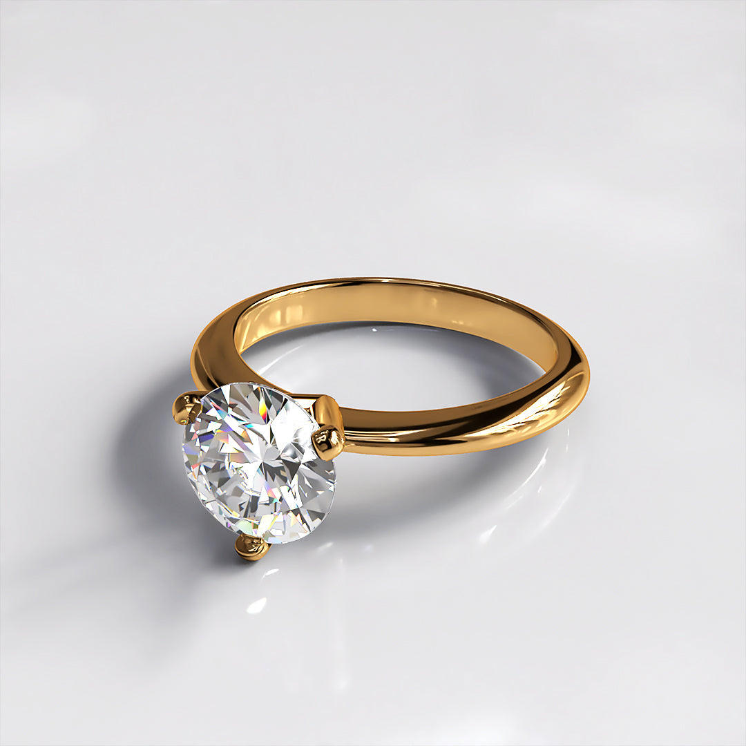 Lowry: 18ct Yellow Gold Three Claw Round Diamond Engagement Ring